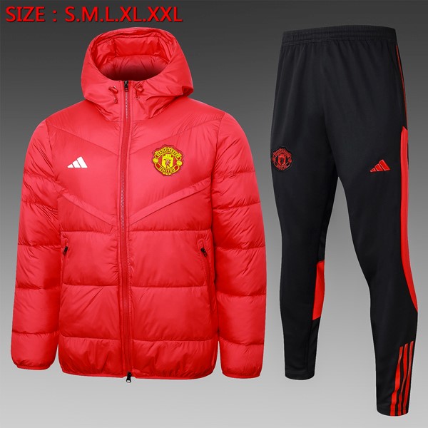 Abrigo Plumón Manchester United Conjunto Completo 2024 2025 Rojo